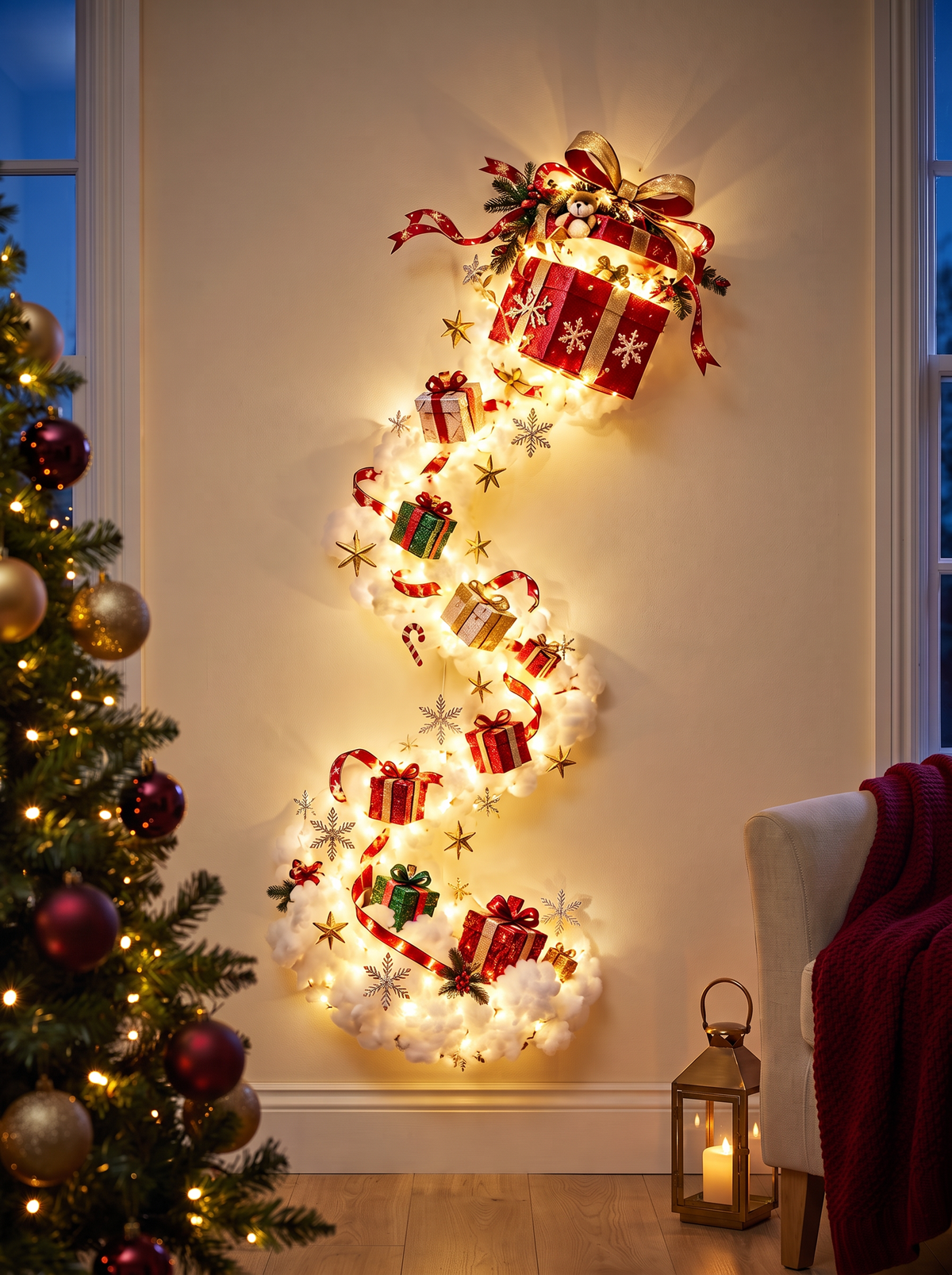 Sleighscape Christmas Wall Scene