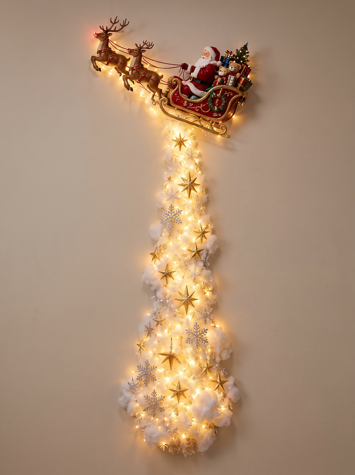 Sleighscape Sleigh Ride light-up Christmas wall scene