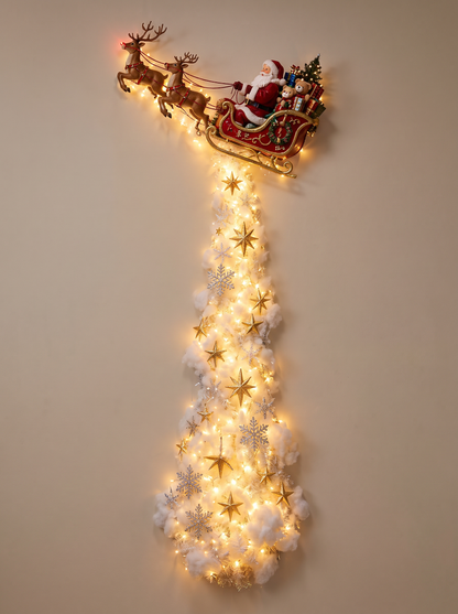 Sleighscape Sleigh Ride light-up Christmas wall scene